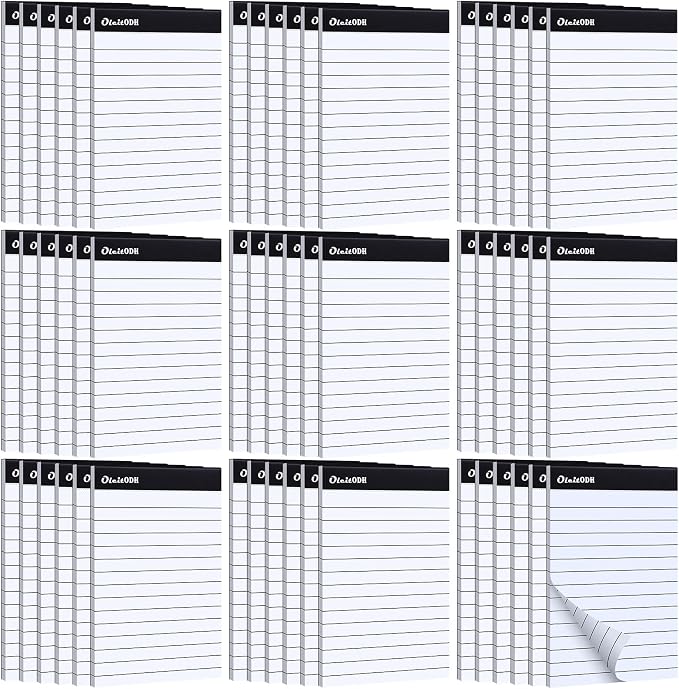 Oleitodh 48 Pack 4 x 6 Inch Notepads White Memo Pads Writing Pads | Perforated Lined Pages with 30 Sheets Each, Small Note Pads for Office, School and Home; Pocket Memo Pads for Daily Lists