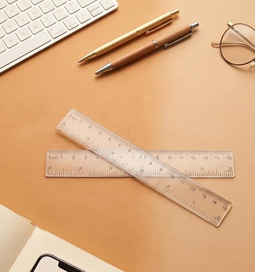 4 Pack Clear Rulers, Clear Plastic Ruler 6 Inch 15 cm Straight Transparent Measuring Tool