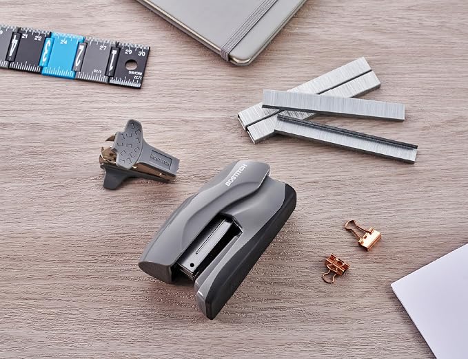 Bostitch Office Heavy Duty 40 Sheet Stapler with 1250 Staples & Claw Remover, Small Stapler Size, Fits into The Palm of Your Hand, Value Pack, Gray (B175-GRAY-VP)