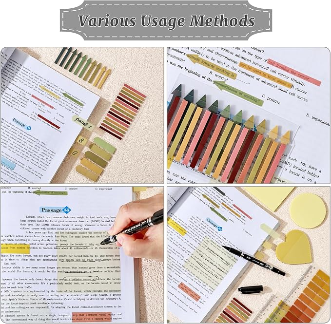 1450 Sheets Transparent Sticky Notes, 3 x 3 inch Aesthetic Clear Lined Sticky Notes with Pen, Gradient Color Waterproof Self-Adhesive Annotation Tabs for Bible Journaling (Yellow)