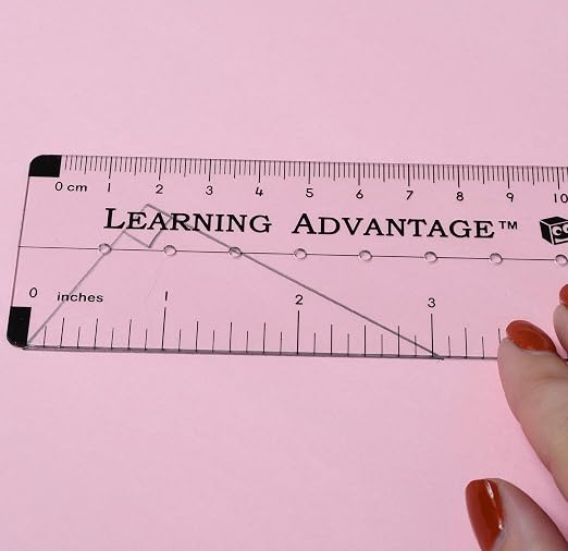 Learning Advantage Angle Measurement Ruler, Clear, Flexible and Adjustable | Geometry Measuring Tool, Measure Angles to 360 Degrees and Lines to 12"