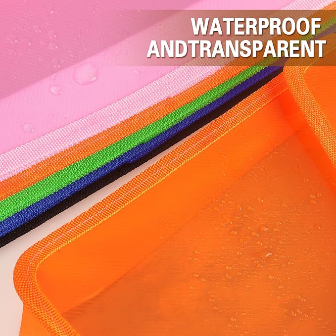 Tamaki Plastic Expanding File Folder, Fit Letter/A4 Size, Orange, 1 Pack | Transparent envelopes with Snap Closure, No Dividers, Large Capacity