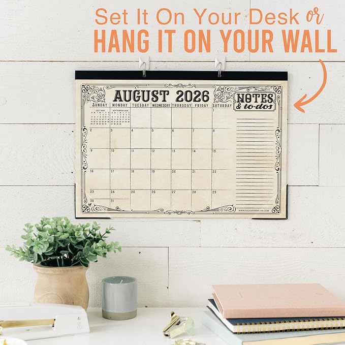 Hadley Designs Large Teacher Desk Calendar 2026-2027 - Desktop Calendar 2026, 18-Month Academic Desk Calendars for School, Home & Office, Cute Classroom Must Haves, Back to School Teacher Gifts