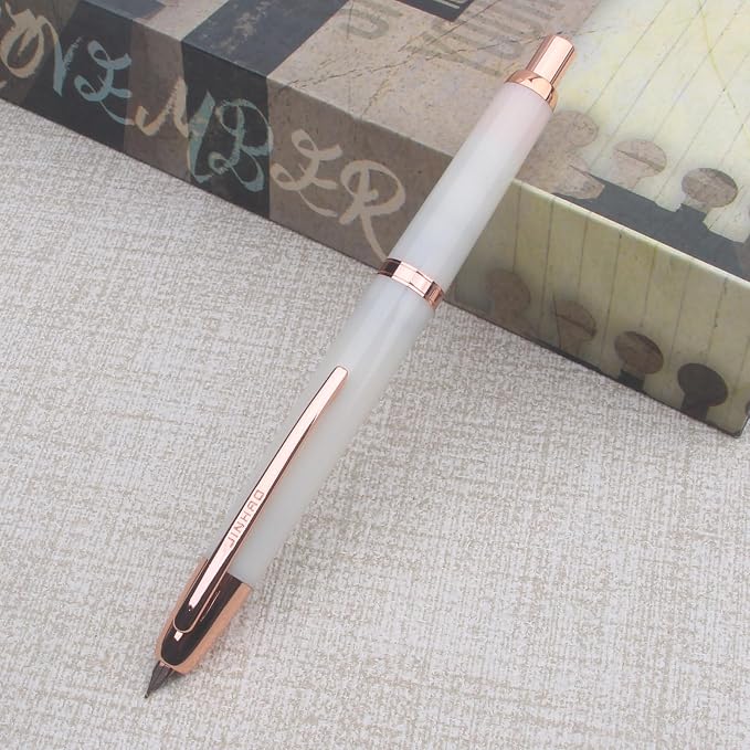 JINHAO 20 Pink Red Gold Clip Press Fountain Pen Retractable Nib Ink Pen with Converter Stationery School Supplies