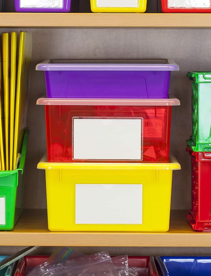 Storex Letter Size Flat Storage Tray – Organizer Bin for Classroom, Office and Home, Green, 5-Pack (62520A05C)