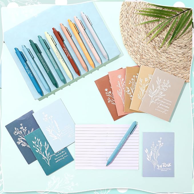 Tellingyou 40 Pcs Positive Affirmation Gifts Set Gratitude Notebooks with Pens Mini Motivational Encouragement Notepads Back to School Gift Journal for Students Teacher Women Stress Relief Self Care
