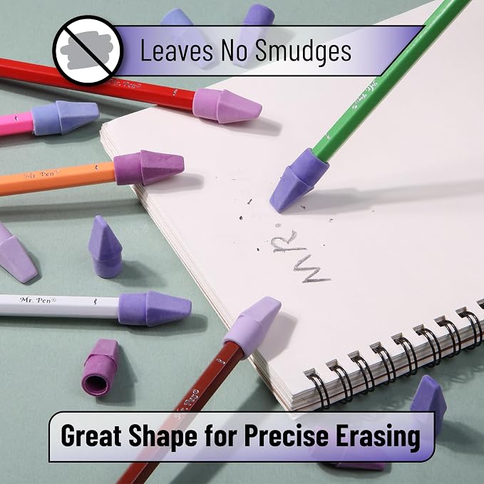 Mr. Pen- Pencil Erasers Toppers, 30 Pack, Colorful | Kids, Cap Tops, Topper Erasers. Ereaser
