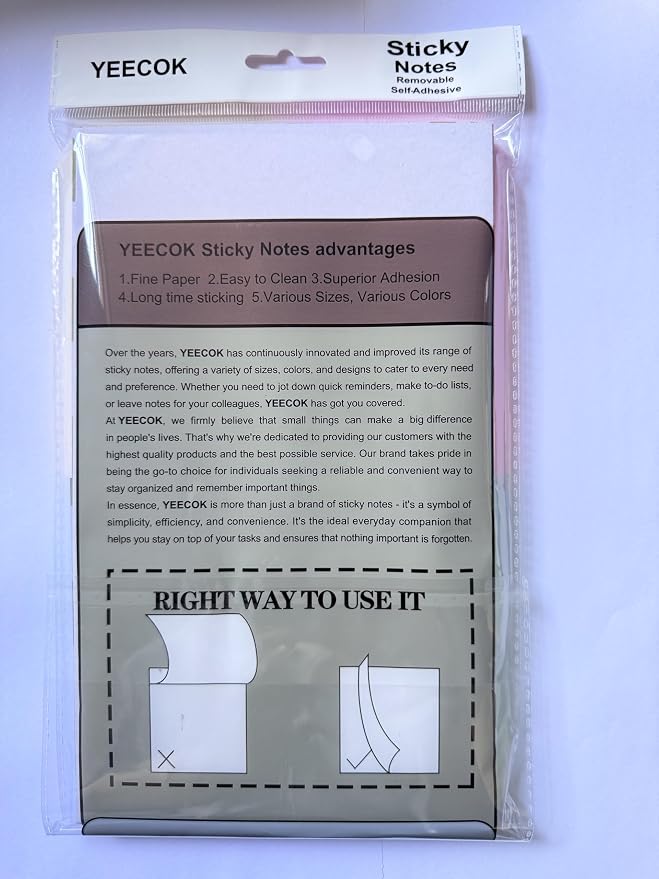 8 Pads Lined Sticky Notes 3x5 in Post, 8 Colors Self Sticky Notes Pad Its, Bright Colorful Rectangle Sticky Notes for Office, Home, School, Meeting, 50 Sheets/pad