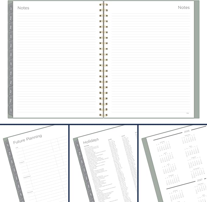 Mead Planner 2026-2027 Weekly & Monthly Academic 15-Month April-June, 8.5" x 11", Soft Grass (CAW62093)