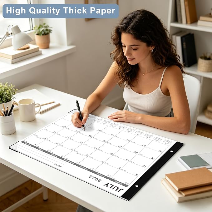 Desk Calendar 2026-2027, KOPEESY 22" x 17" Large Desk Calendar, 18 Mouths From March 2026 to August 2027, Desktop Calendar with Notes and Thick Paper for Home, Office and School