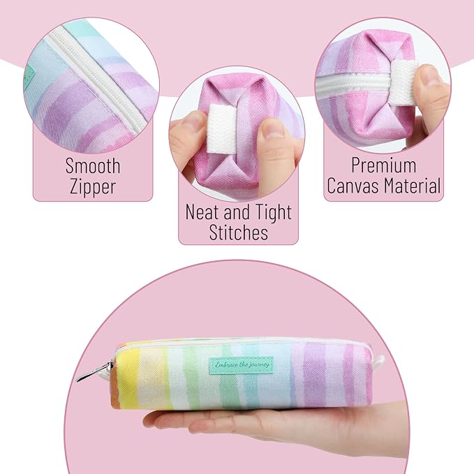 Mr. Pen- Cute Pencil Case Pouch, Multipurpose Canvas Bible Pencil Pouch | Smooth Zipper, Premium Material, Neat Stitches, Ideal for Stationery, Cosmetics, Electronics, School, Office, Travel