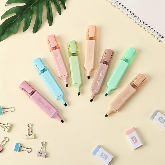 Mr. Pen- Highlighters, 8 Pack, Vintage Colors | Highlighters with Firm Chisel Tip, Quick Dry & Non-Toxic, No Bleed on Standard Paper, Ideal for Highlighting, Underlining