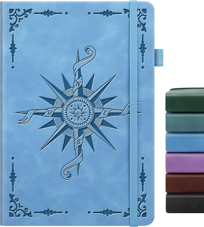 Lined Journal Notebook for Women Men, A5 Hardcover Leather Journals for Writing, 200 Pages Thick Paper, Daily Journal Notebook for Work, School, Note Taking, Business, Travel, College Ruled