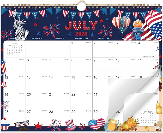 2026-2027 Wall Calendar - Large Calendar 2026-2027, Jul. 2026 - Dec. 2027 | 15" x 12", 18-Month Calendar Wall with Hanging Hook, Perfect Wall Calendar for Organizing - 12 Different Themes