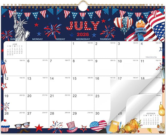 2026-2027 Wall Calendar - Large Calendar 2026-2027, Jul. 2026 - Dec. 2027 | 15" x 12", 18-Month Calendar Wall with Hanging Hook, Perfect Wall Calendar for Organizing - 12 Different Themes