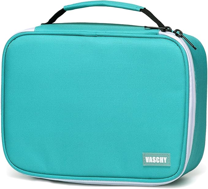 VASCHY Large Pencil Case, Art Color Pencils Pouch with Detachable Layers Multiple Zip Pockets for School Office Stationary Organization Turq