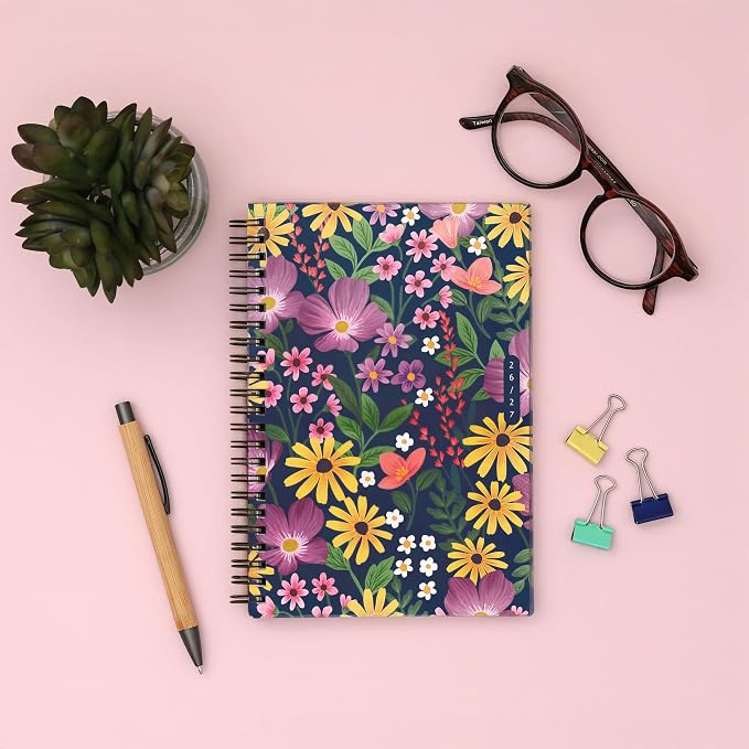 Blue Sky 2026-2027 Weekly & Monthly Academic Planner Calendar, 5"x8", Gail | July 2026 - June 2027, Flexible Cover From Recycled Plastic, Wirebound, Laminated Tabs, Storage Pocket, Academic Year