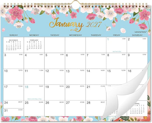 2027 Calendar - Wall Calendar 2027, 14.8'' x 11.5'', Jan. 2027 - Dec. 2027, Large Blocks, 2027 Wall Calendars with Julian Dates, Thick Paper