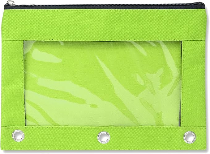 Trail maker 25 Pack Clear Pencil Pouch for 3 Ring Binder Bulk Pencil Pouch Bags for Binder with See Through Window and Zipper | Pencil Pouches for Office, Budgets