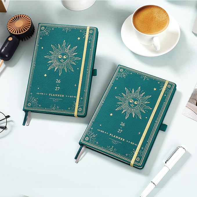 Planner 2026-2027 - Academic Planner 2026-2027, July 2026 - June 2027, 5.75" x 8.25", 2026-27 Weekly and Monthly Planner, Faux Leather planner 26-27 with Back Pocket & 40 Notes Pages - Teal