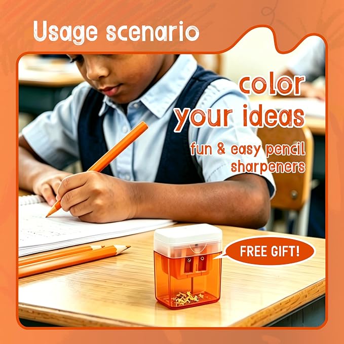 24Piece Orange Colored Pencils Set with Sharpener, Pre-Sharpened Professional Wooden Art Pencils for Artists Drawing and Sketching, Premium Colored Tone Supplies Delivering Detailed Painting(Orange)