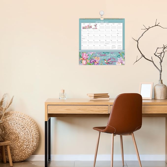 Wall Calendar 2026-2027, Jul. 2026 - Dec. 2027, 11.2" x 11.2", 18 Month | Pocket Calendar, 2026-2027 Calendar with Pockets, Calendars for Office School Home - 12 Different Floral