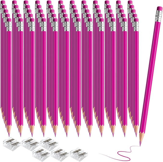 120 PCS Pink Pencils Bulk with Eraser, Pre-Sharpened HB Spring & Easter Pencils for Kids, School Supplies for Writing, Drawing & Easter Art Crafts (Pink)