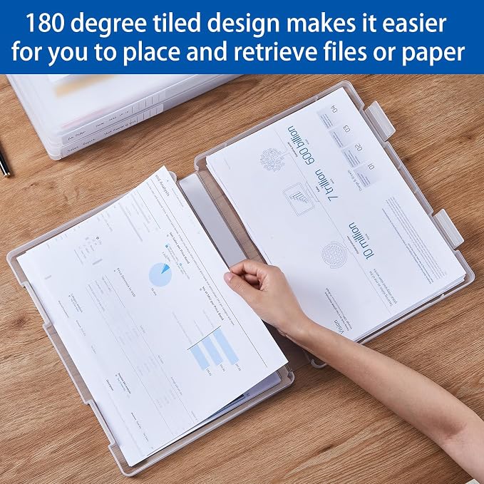 A4 Paper Storage Box 6 Pcs, 8.5 x 11 Project Case for US letter, Thick Scrapbook Storage Boxes Craft Storage Box Art Supplies Storage and Organization (12.59 x 9.45 x 1.18 inches)