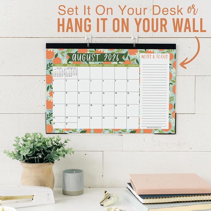 Hadley Designs Large Teacher Desk Calendar 2026-2027 - Desktop Calendar 2026, 18-Month Academic Desk Calendars for School, Home & Office, Cute Classroom Must Haves, Back to School Teacher Gifts