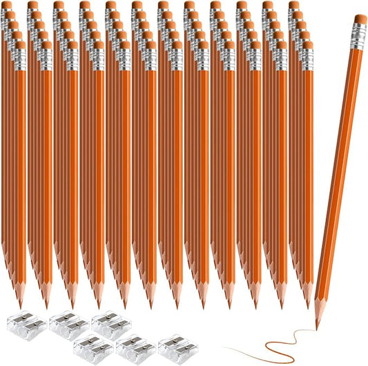 120 PCS Orange Pencils Bulk with Eraser, Pre-Sharpened HB Spring & Easter Pencils for Kids, School Supplies for Writing, Drawing & Easter Art Crafts(Orange)