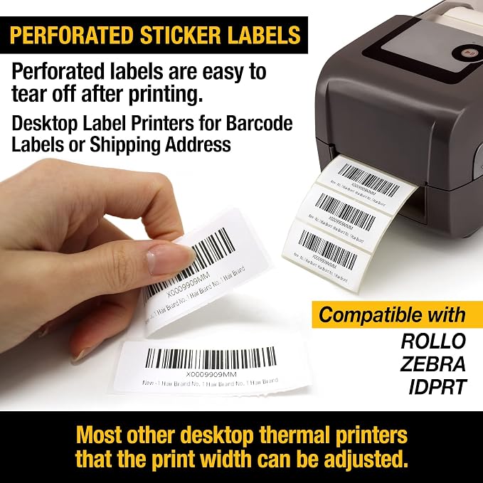 2 5/8" X 1” Direct Thermal Labels 2000 Per Roll Perforated | Quality 2 5/8" x 1” direct thermal labels 2000, designed for everyday use.