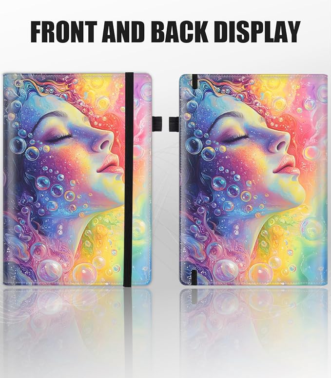Hardcover Executive Notebooks, A5 PU Leather Lined Journal Notebook, 200 Pages Thick Paper Subject Notebooks for School,Work,Home Writing Business Notebook, Diary Book ，Shower Joy Woman