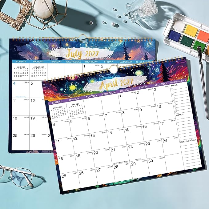 2027 Calendar - 2027 Wall Calendar, January 2027 - December 2027, 2027 Monthly Wall Calendar, 15" x 11.5", 12 Months Calendar, Large with Hook, Perfect for Organizing, For Home, Office And Classroom