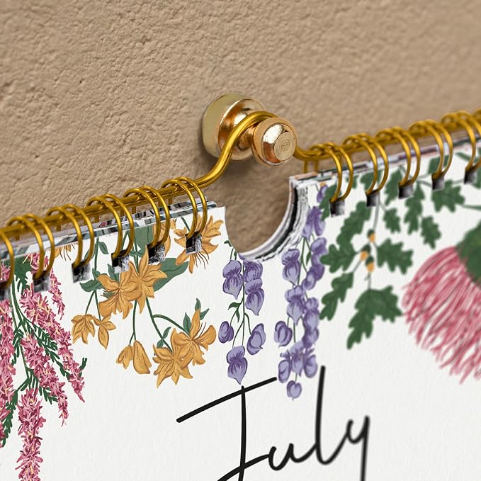 Cabbrix 2026 calendar, 18 Months 2026 wall Calendar 11"x8.5" Runs From July 2026 - December 2027, Twin-Wire Binding, Hanging Hook, Floral Design