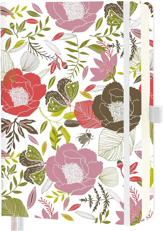Mlife Lined Journal Notebook for Women & Men,A5 Hardcover PU Leather Journals for Writing,100 GSM Thick Paper, Perfect for College,Work,Office Supplies,Garden C