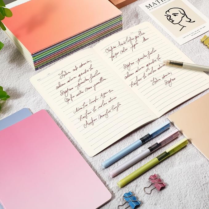 miikoul 36 Pack A5 Colorful Lined Notebook Bulk, Journals for Travelers 8''x5.6''college Ruled Composition Notebook, Writing Journal for School Office Business, 60 Pages/30 Sheets, 9 Color