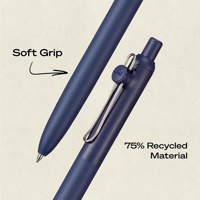 uniball™ Zento Gel Pens, Black Ink, 0.7mm Medium Point, Retractable, 8 Count, Smooth Writing, Quick-Drying, No Smear, No Bleed, Harmony Barrel Colors
