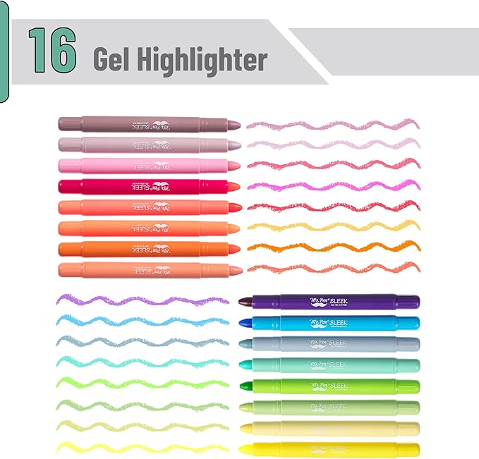 Mr. Pen- No Bleed Gel Highlighters, Vintage Colors, 16 Pack | Bible Highlighters and Pens No Bleed, Bible Markers for Study, Journaling, School Supplies and Accessories
