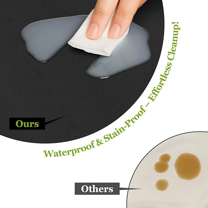 Warmstar Leather Table Cover 42 x 84 Inch, 1.8MM Thick PVC Table Protector Waterproof, Desk Cover Protector Non-Slip Desk Pad for Kitchen, Dresser, Gaming Desk,Dining Room Table