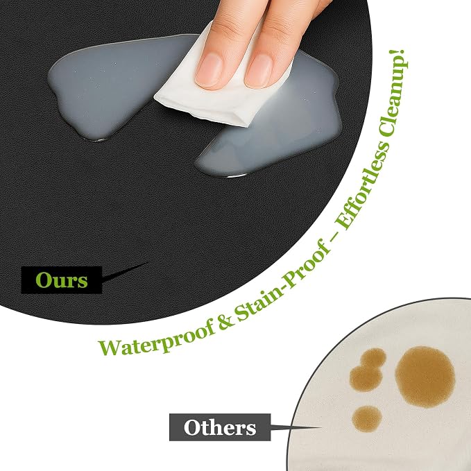 Warmstar Leather Table Cover 22 x42 Inch, 1.8MM Thick PVC Table Protector Waterproof, Desk Cover Protector Non-Slip Table Pad for Kitchen, Dresser, Gaming Desk,Dining Room Table