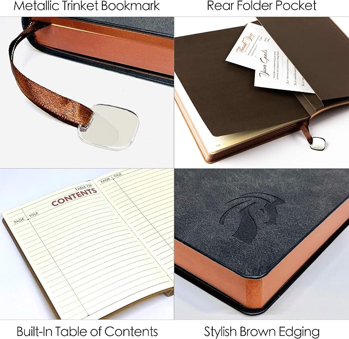 LeStallion Nice Black Notebook Ruled - Soft Cover Faux Leather Journal - 120GSM Premium Writing Paper - 200 Numbered Pages - A5 High End Black Journal Lined - Black Leather Journal For Men & Women