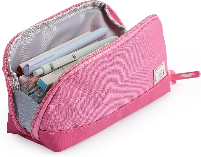 Mr. Pen- Wide-Opening Pencil Case, Triangle Design | Compact & Spacious Pencil Cases with 5 Mesh Pockets, Bag Pouch, Box Organizer for Students, School Supplies, Aesthetic Supply