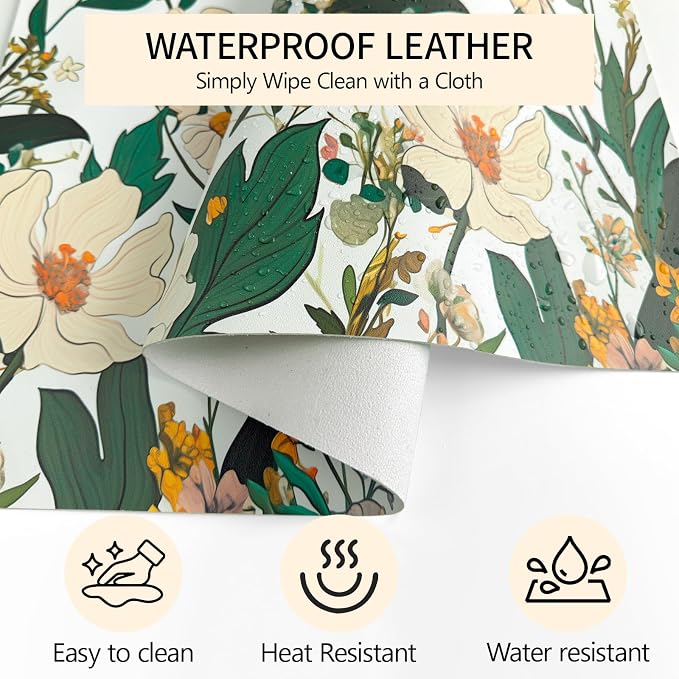Large Desk Mat, Desk Matt for Desktop, Leather Mouse Pad, Waterproof Large Keyboard Pad, Anti-Slip Computer mat, Keyboard and Mousepad for Women Office Decor (35.4"x16.9")