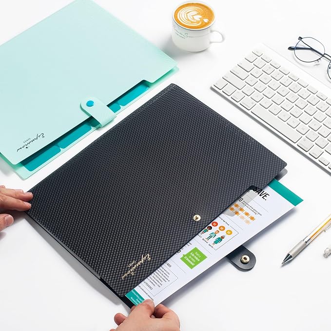 Sooez Green School Supplies File Folder, Letter Size Accordion File Organizer, Expanding File Folder for Document, Portable Paper Organizer for Office