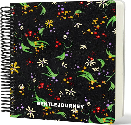 Hardcover Sketchbook,7.2"x8.3"Spiral Bound Drawing Pad,Noir Starflora | 150gsm(92lb)Acid-Free Thick Paper,Blank Art Journal for Adults,Artists&Beginners,Ideal for Sketching,Doodling and Mixed Media