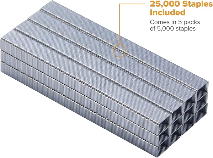 Bostitch Office Impulse 30 Sheet Electric Stapler Value Pack - Heavy Duty, Black (02638) & Bostitch Standard Staples, 1/4" Length,Full Strip Staples, 5000 Per Box, 5-Pack