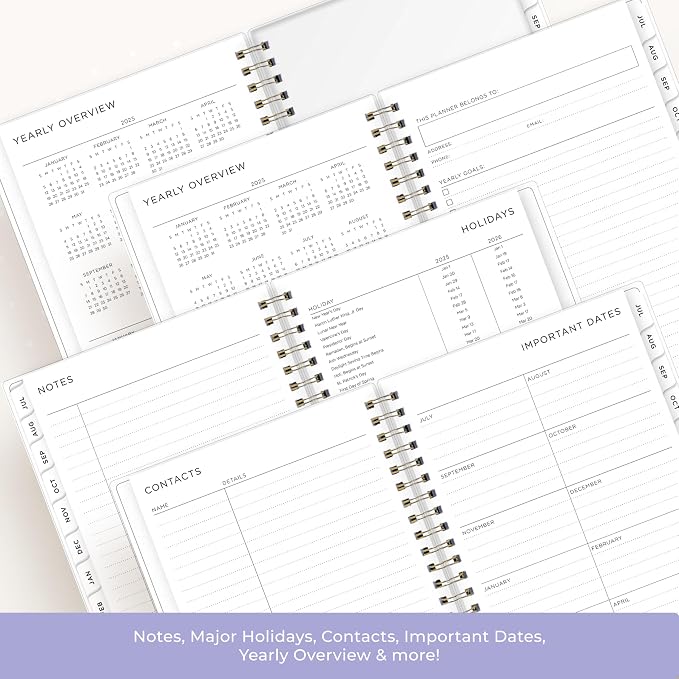 Blue Sky 2025-2026 Weekly & Monthly Academic Planner, 5"x8", Color Smoke | July 2025 - June 2026, Flexible Cover, Wirebound, Laminated Tabs, Storage Pocket, Sticker Sheet, Ashley G