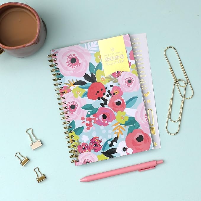 Blue Sky 2026 Weekly & Monthly Planner Calendar, 5"x8", Secret Garden Mint | January 2026 - December 2026, Flexible Cover, Durable Twin Wire Binding, Storage Pocket, Stickers