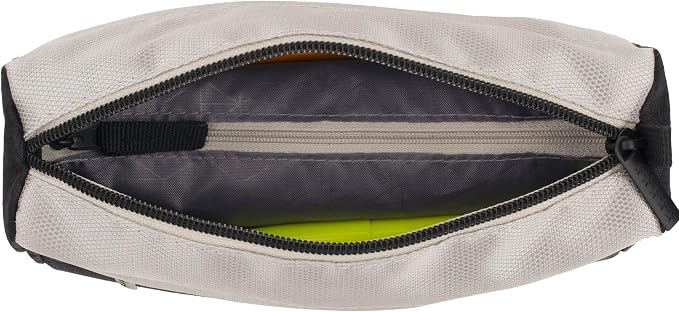 Five Star Pencil Pouch, Pen Case, 9-Pocket Zipper Pouch, Storage Organizer for School Supplies Earbuds Chargers Cables Makeup, Black/Grey (505600A-ECM)
