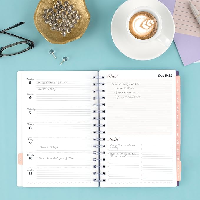 Mead Cambridge 2027 Planner, Weekly & Monthly, 15-Month Oct-Dec, 5.5" x 8.5", CatCoq, Retro Flower (CC02-200-27)